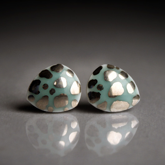 kolczyki ceramiczne PEBBLE/stal chirurgiczna/