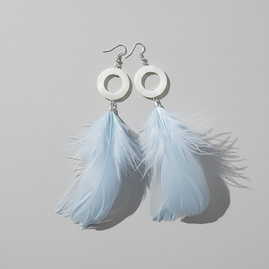 kolczyki z piórami Błękitne kolczyki z piórami
