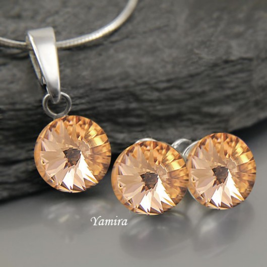 komplet kryształ Swarovski Rivoli Silk 8mm yamira