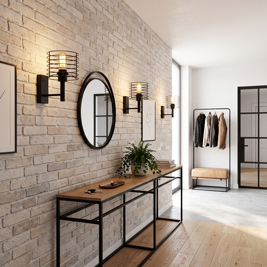 kinkiety Lampka ścienna z drucianym kloszem PEREA LOFT