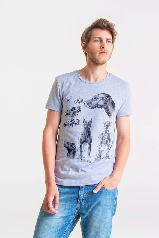 DOG ANATOMY - Koszulka Męska SZARA T-shirt GAU great as You