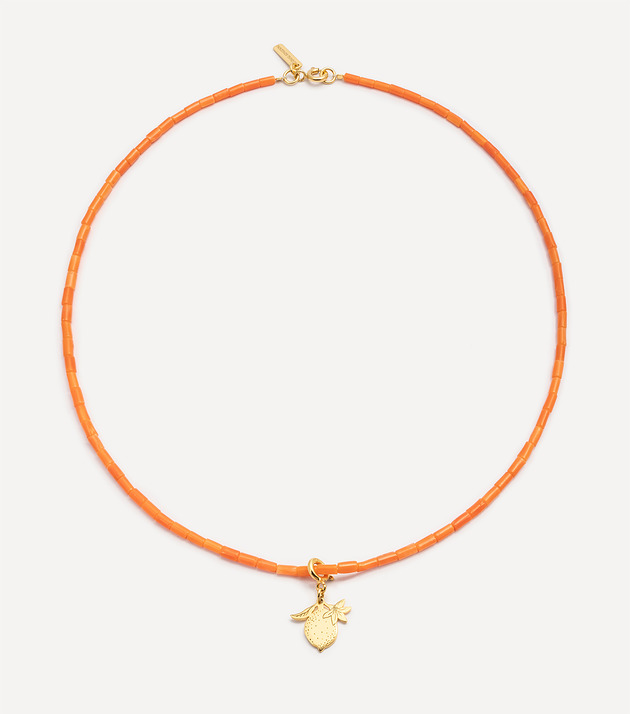 chokery Choker pozłacany z koralem pomarańczowym i cytryną Piccoli Piaceri
