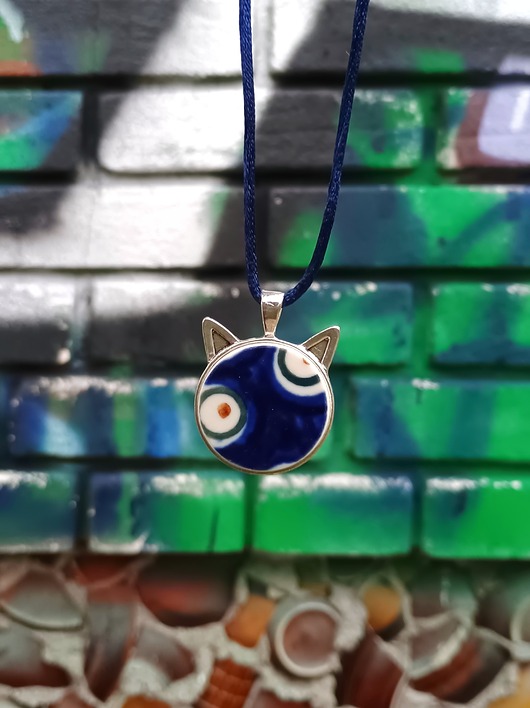 wisiory Naszyjnik Bolesławiec kot