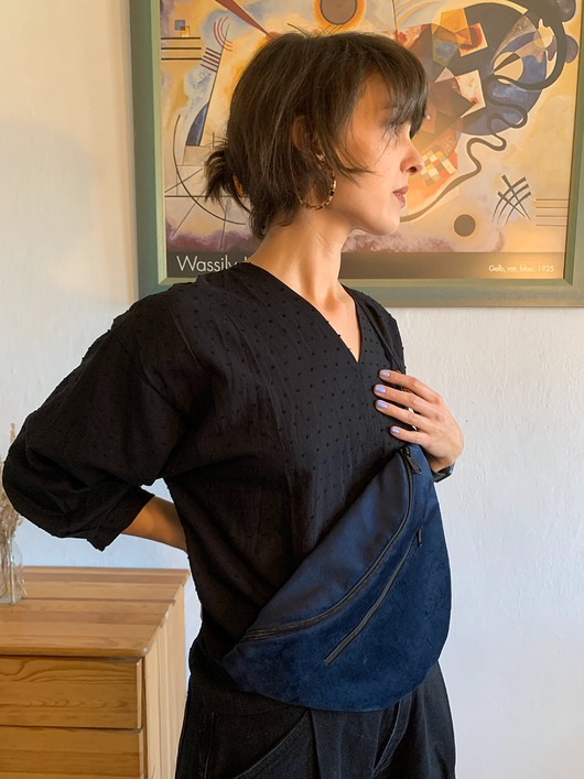 saszetka nerka Nerka VELVET navy