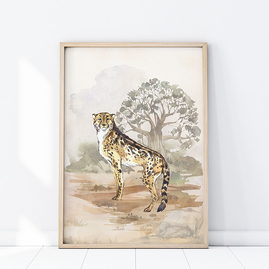 obrazy i plakaty do pokoju dziecięcego PLAKAT GEPARD P325