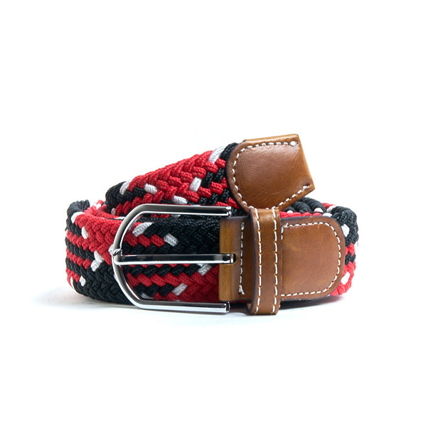 paski damskie Pleciony pasek Black Red White
