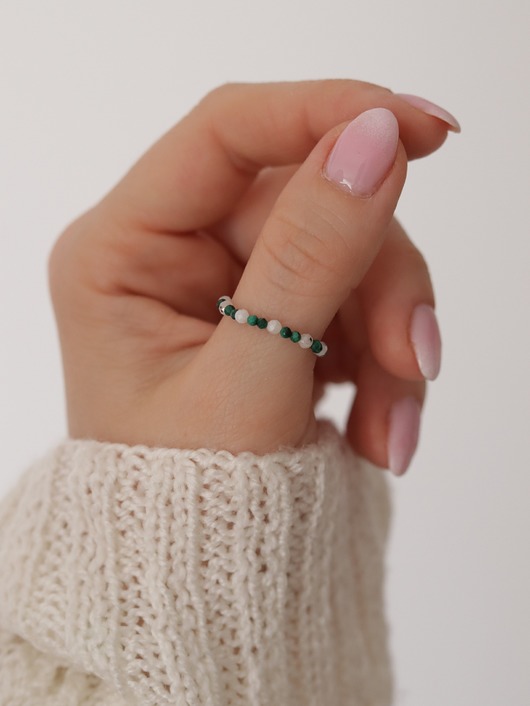 pierścionki elastyczne Pierścionek malachit