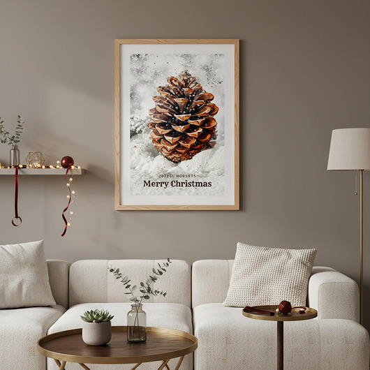 plakaty Plakat Frosted pine cone