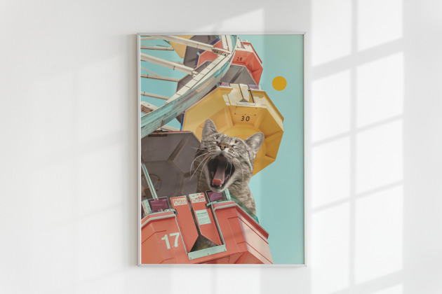 plakaty Plakat "KOTONG w parku rozrywki" (kolaż)