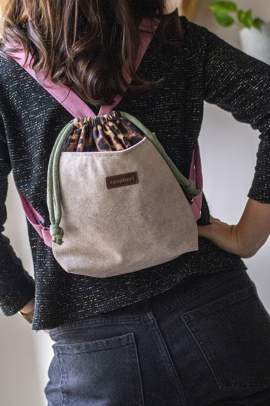 plecaki Brązowo-beżowy workoplecak mini panterka