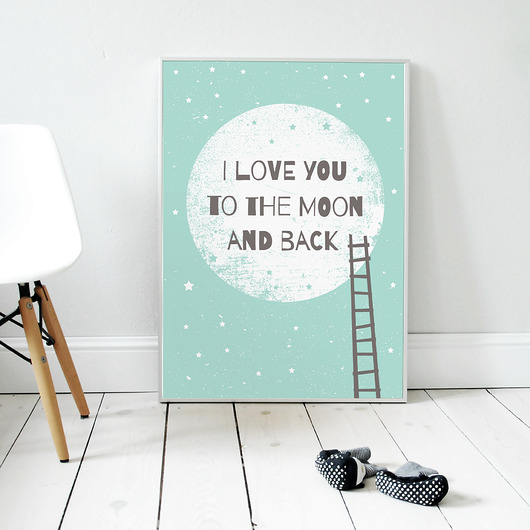 obrazy i plakaty do pokoju dziecięcego To the moon and back -  plakat