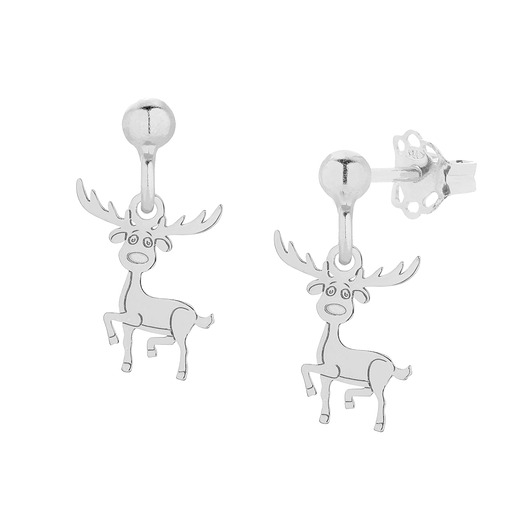 kolczyki srebrne Srebrne kolczyki renifer Rudolf