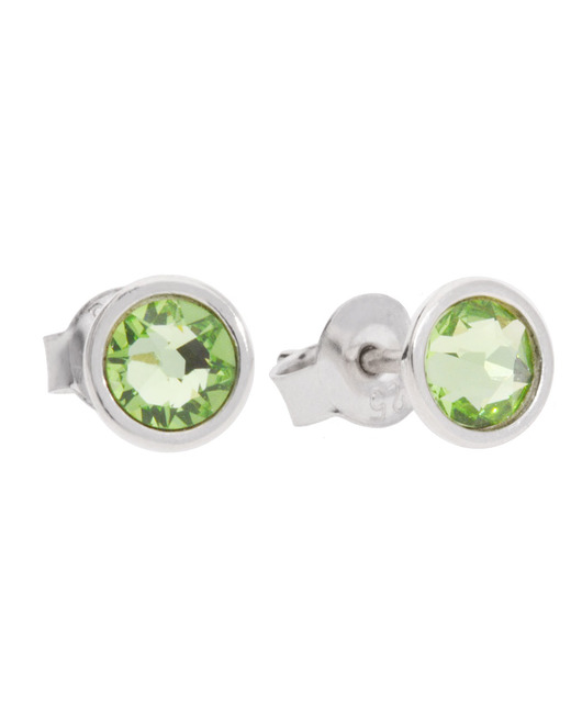 Srebrne kolczyki sztyfty zielone Swarovski KOM Biżuteria
