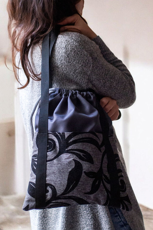 torby na ramię Ciemnoszara torebka z kominem