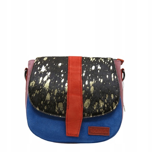 torby na ramię Torebka damska zamszowa na ramię regulowany pasek klapka wzór OLIVKA