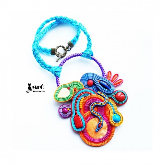 Bajkowy wisior sutasz z jadowitym wężem :) Mró Soutache