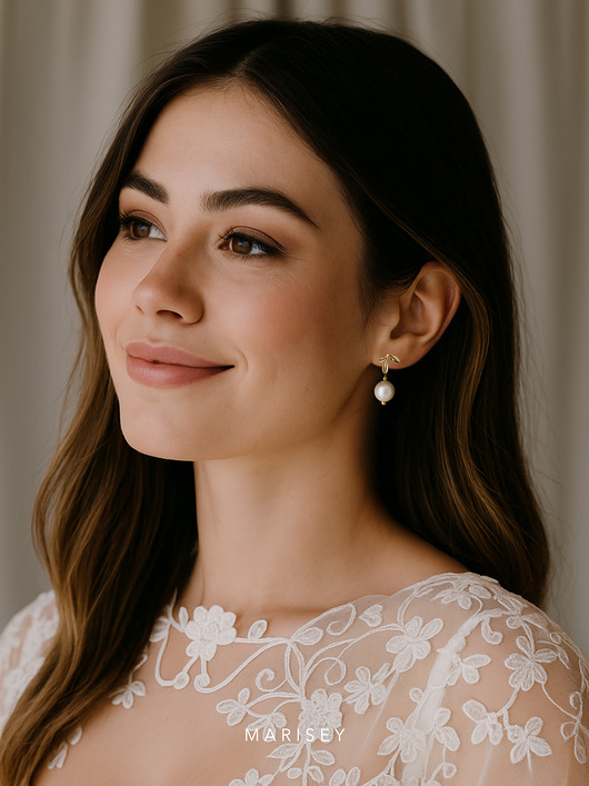 Biżuteria ślubna Kolczyki ślubne z perłami Lamia