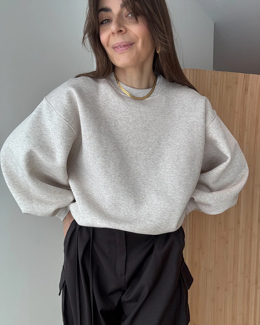 bluza bez kaptura damska Bluza Enjoyable light mocca melange