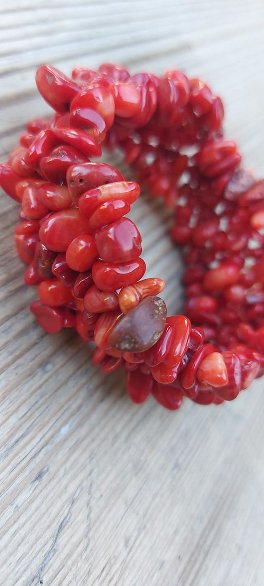 bransoletki z kamieni naturalnych Bransoletka z czerwonego korala