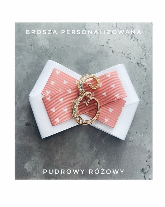 broszki Brosza Personalizowana ze złotą Literką E
