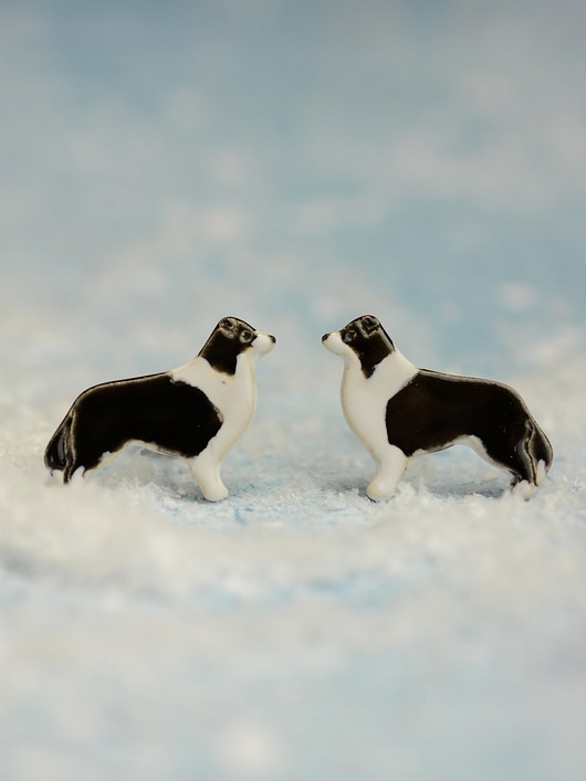 kolczyki ceramiczne Border collie - ceramiczne kolczyki