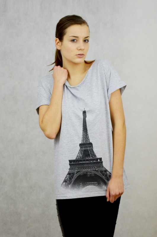 EIFFEL - Koszulka Oversize szara T-shirt GAU great as You