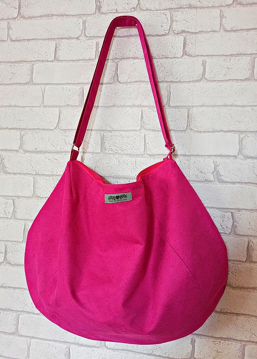 Duża torba worek boho fuksja XXL na ramię Made by Joan