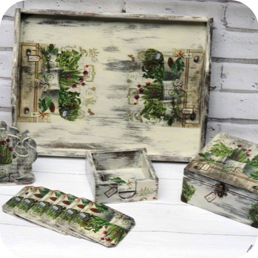 deski do krojenia i tace Taca shabby chic,zioła,  prezent