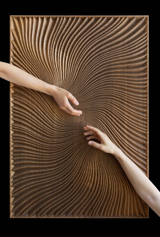 Ozdoby na ścianę Drewniany panel ścienny Diffusion 90x61cm