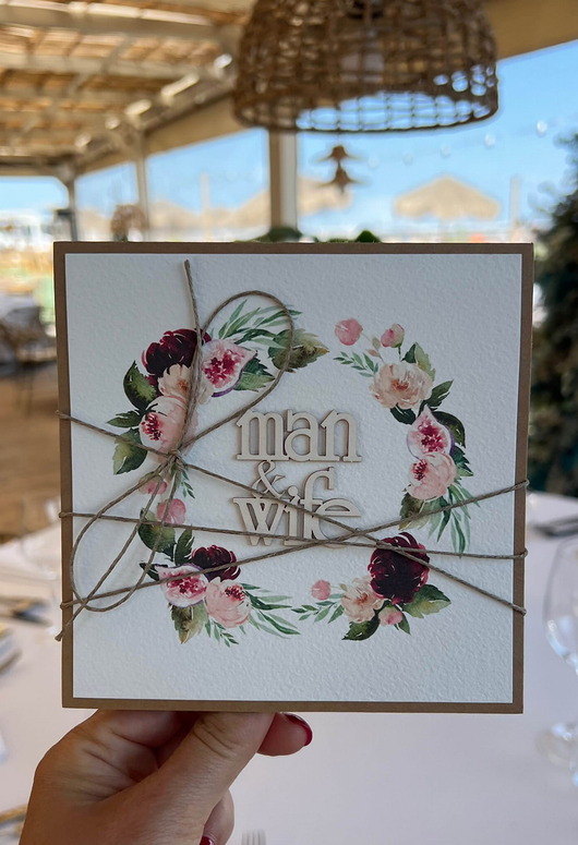 zaproszenia i kartki na ślub Kartka ślubna man&wife handmade wedding card