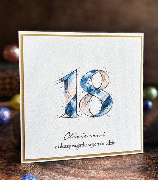 kartki scrapbooking Ręcznie robiona kartka na 18. urodziny - Kolekcja BE HAPPY!