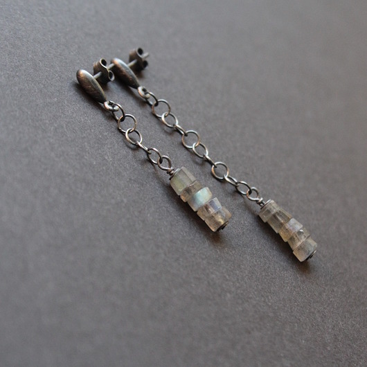 kolczyki z kamieniami Kolczyki Asymetryczny Labradoryt