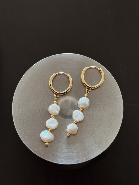 kolczyki z mosiądzu Kolczyki z Perłami naturalnymi