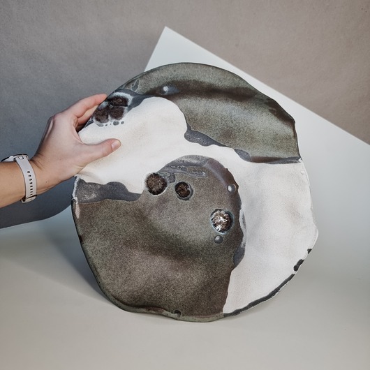 patery i talerze Duża patera w kolorach ziemi