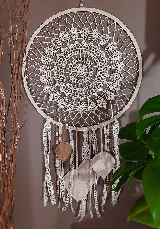 łapacze snów Łapacz snów Boho Creme, duży, kremowy, beż