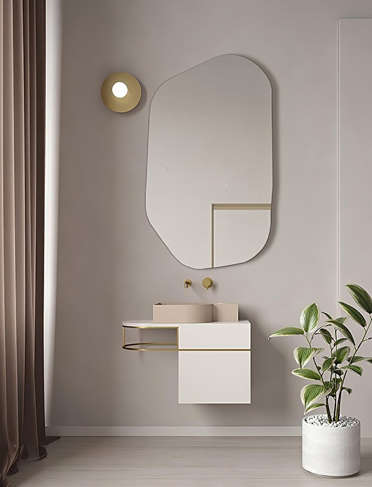 lustra stojące i wiszące Designerskie Lustro ścienne asymetryczne 55x85 cm