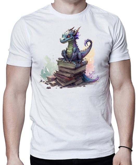 t-shirty męskie Koszulka smok książki fantasy