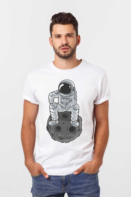 t-shirty męskie Koszulka  z nadrukiem Astronauta Mistrz księżyca