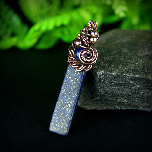 wisiory Wisiorek wire wrapping z lapis lazuli