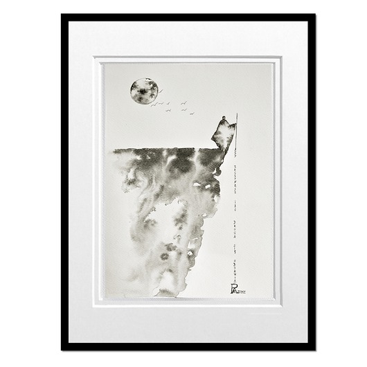 obrazy W drogę, grafika obraz malowany tuszem