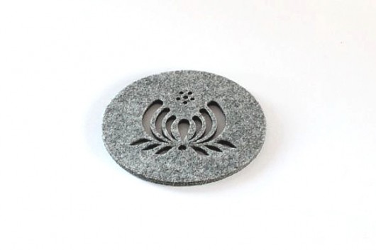 Podkładki filc. małe z Palmetą Szare- 4 szt. Kaszubski Design