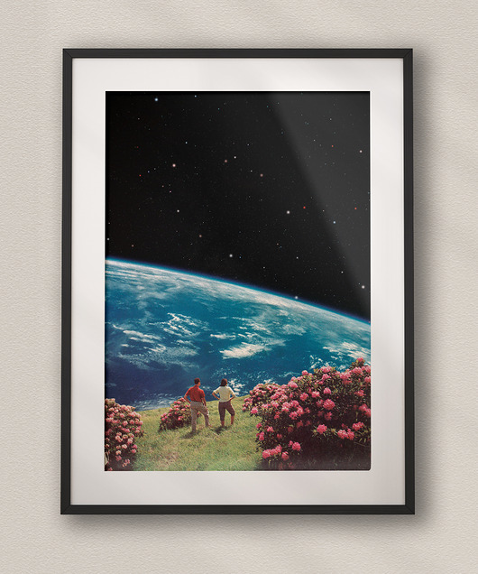 plakaty Plakat Kosmiczny spacer - Kolaż Fine Art