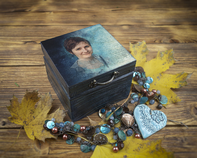 skrzynki, kufry i pudła Szkatułka z Twoim portretem