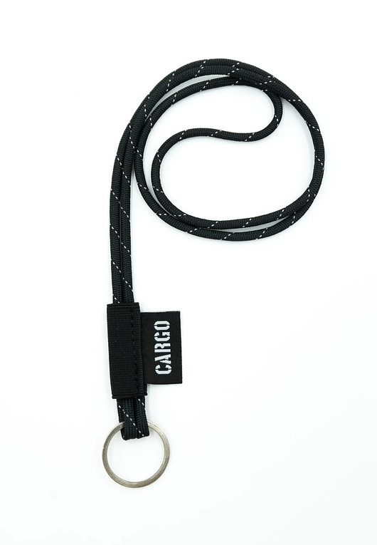 breloki Smycz Paracord Reflective Black z kółkiem