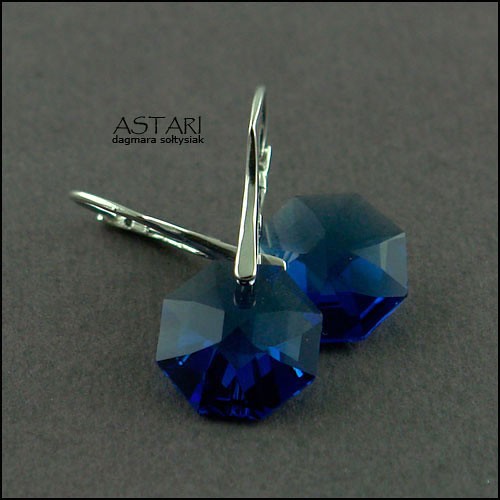 SREBRO I kryształ SWAROVSKI - SAPPHIRE Astari