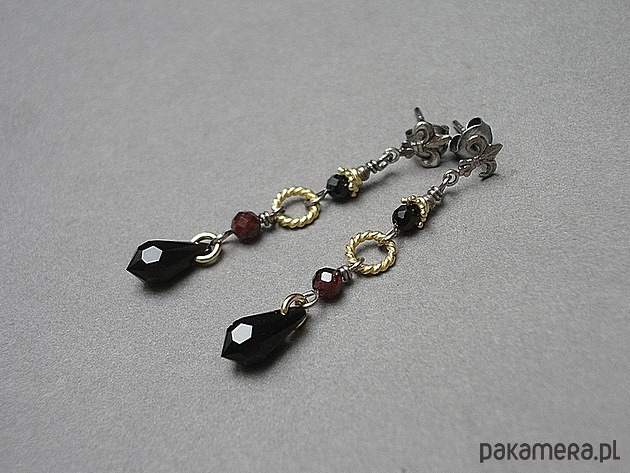 kolczyki swarovski Kolczyki Swarovski Królewskie lilijki - black vol. 2