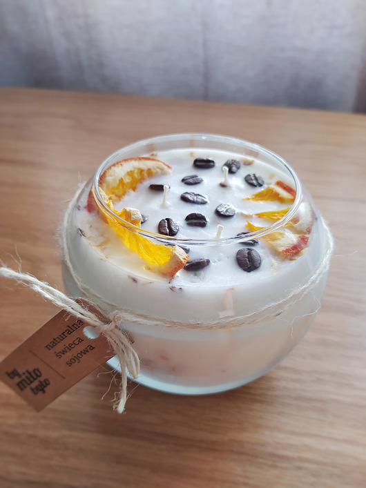 świeczniki i świece Świeca sojowa KAWA/POMARAŃCZA (600 ml)
