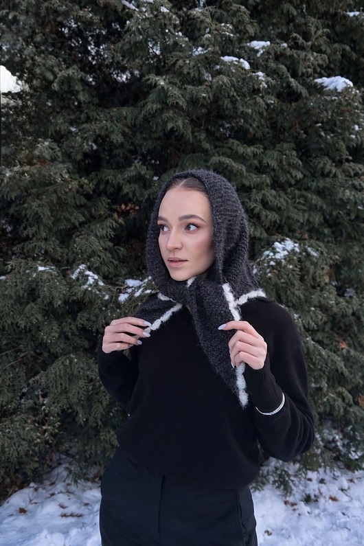 szale damskie Mira szal chusta z baby alpaki z ozdobną ramką alpaka & merino  handmade