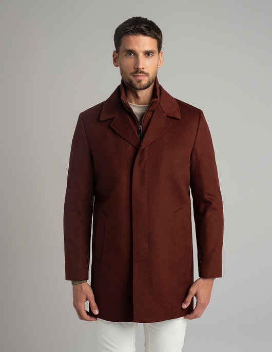 płaszcze i kurtki męskie Wełniany płaszcz serre ceglasty