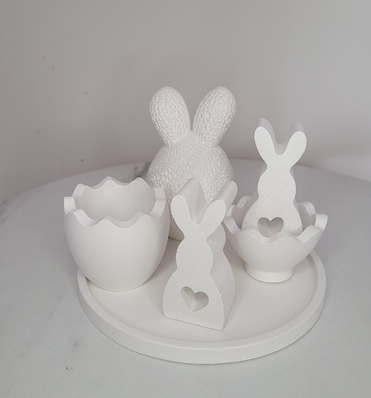 ozdoby wielkanocne Zestaw Wielkanocny z gipsu polimerowego